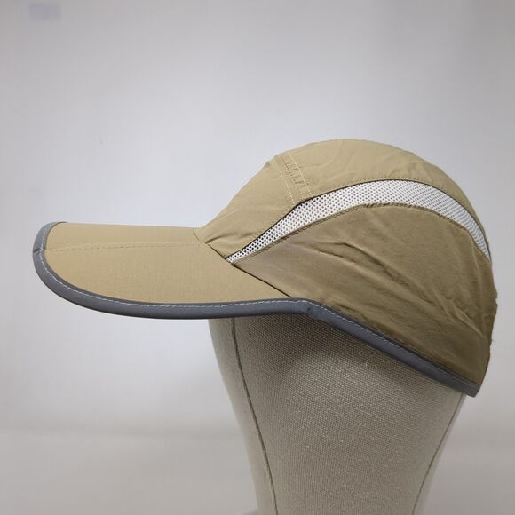 Unbranded Strapback 5 Panel Cap Tan One Size Adjustable Breathable Mesh Blank - Picture 4 of 8